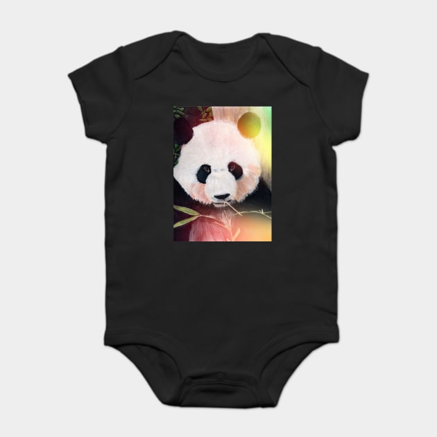 Panda Bear Baby Bodysuit by teenamarie23art